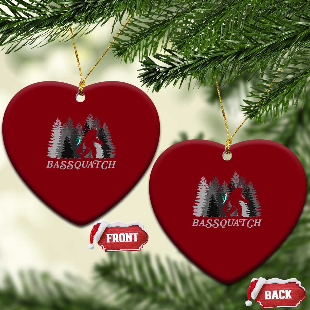 Funny Bigfoot Fishing Ceramic Ornament Bassquatch Sasquatch In The Forest Yeti - Wonder Print Shop