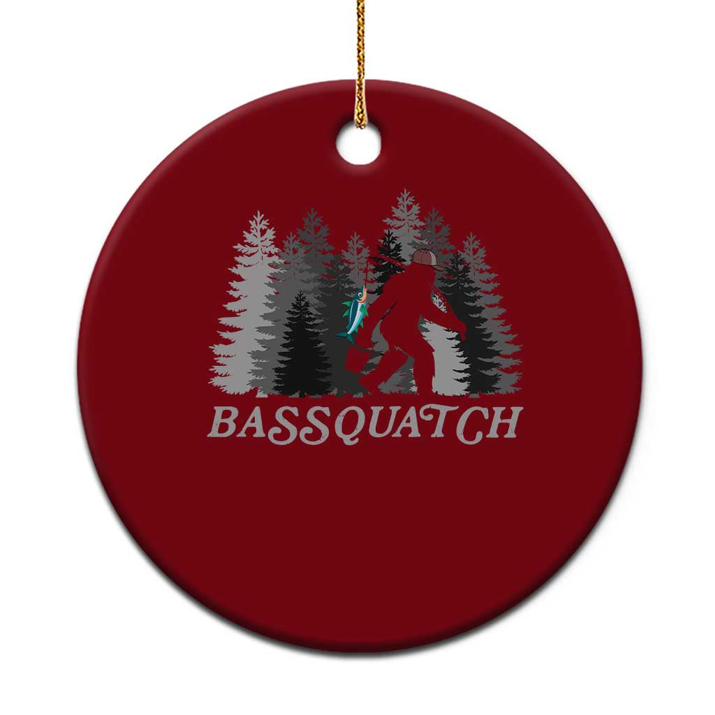 Funny Bigfoot Fishing Ceramic Ornament Bassquatch Sasquatch In The Forest Yeti - Wonder Print Shop