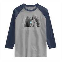 Funny Bigfoot Fishing Raglan Shirt Bassquatch Sasquatch In The Forest Yeti - Wonder Print Shop
