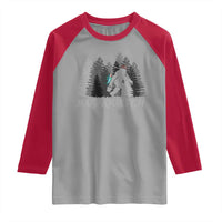 Funny Bigfoot Fishing Raglan Shirt Bassquatch Sasquatch In The Forest Yeti - Wonder Print Shop
