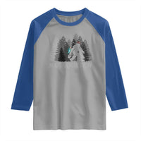 Funny Bigfoot Fishing Raglan Shirt Bassquatch Sasquatch In The Forest Yeti - Wonder Print Shop