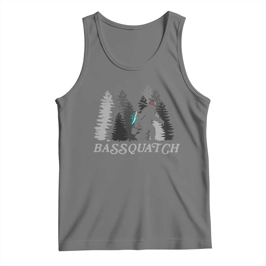 Funny Bigfoot Fishing Tank Top Bassquatch Sasquatch In The Forest Yeti - Wonder Print Shop