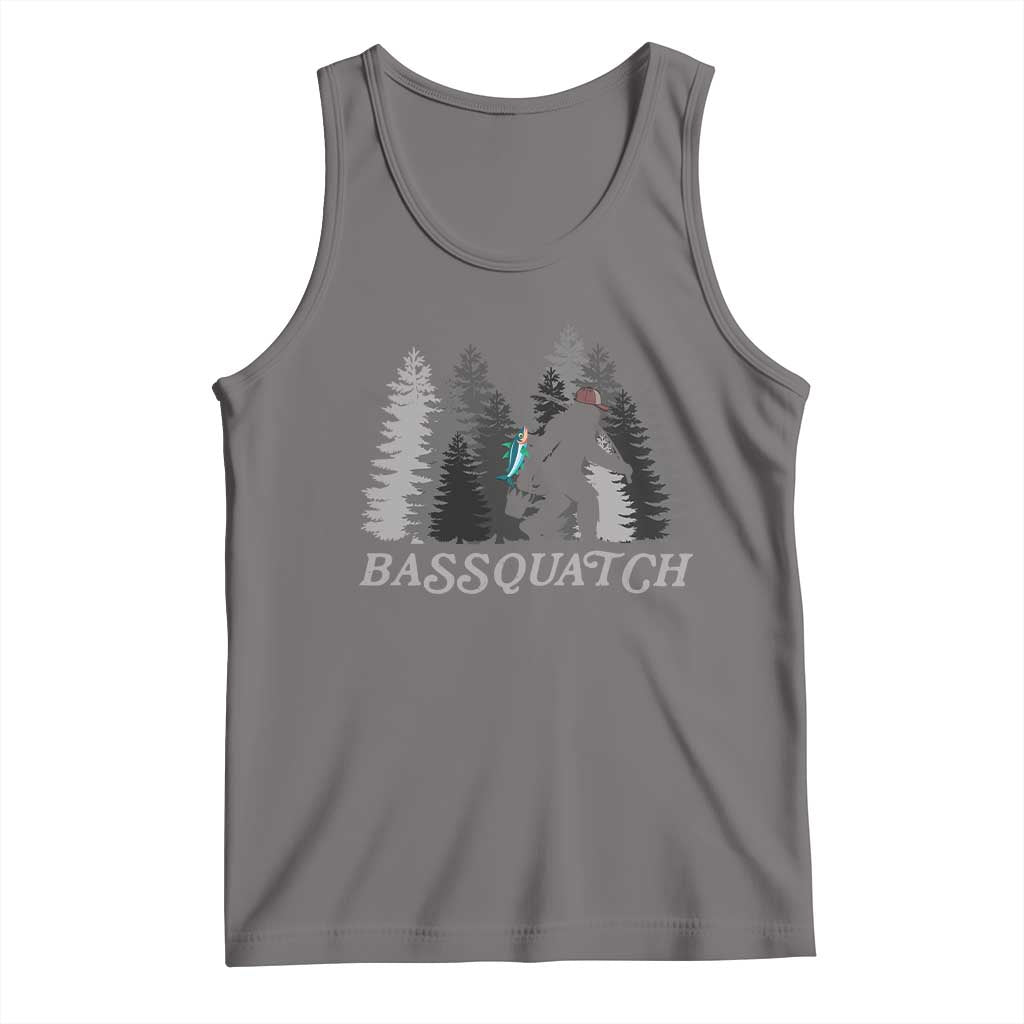 Funny Bigfoot Fishing Tank Top Bassquatch Sasquatch In The Forest Yeti - Wonder Print Shop