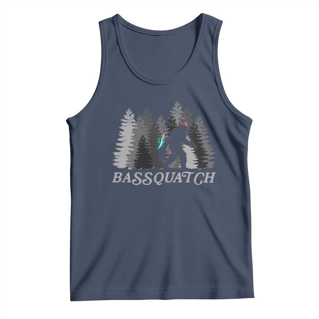Funny Bigfoot Fishing Tank Top Bassquatch Sasquatch In The Forest Yeti - Wonder Print Shop