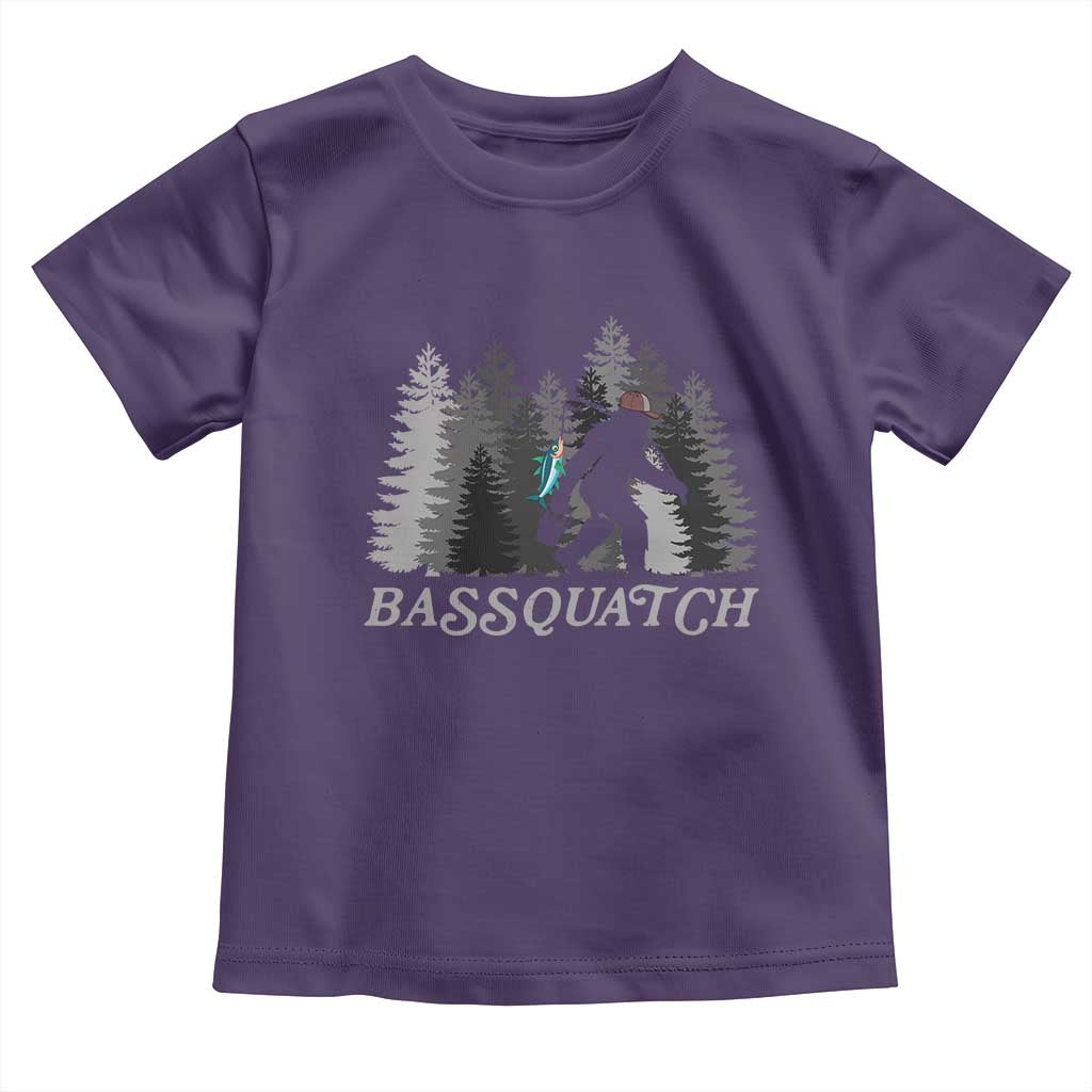 Funny Bigfoot Fishing Toddler T Shirt Bassquatch Sasquatch In The Forest Yeti - Wonder Print Shop
