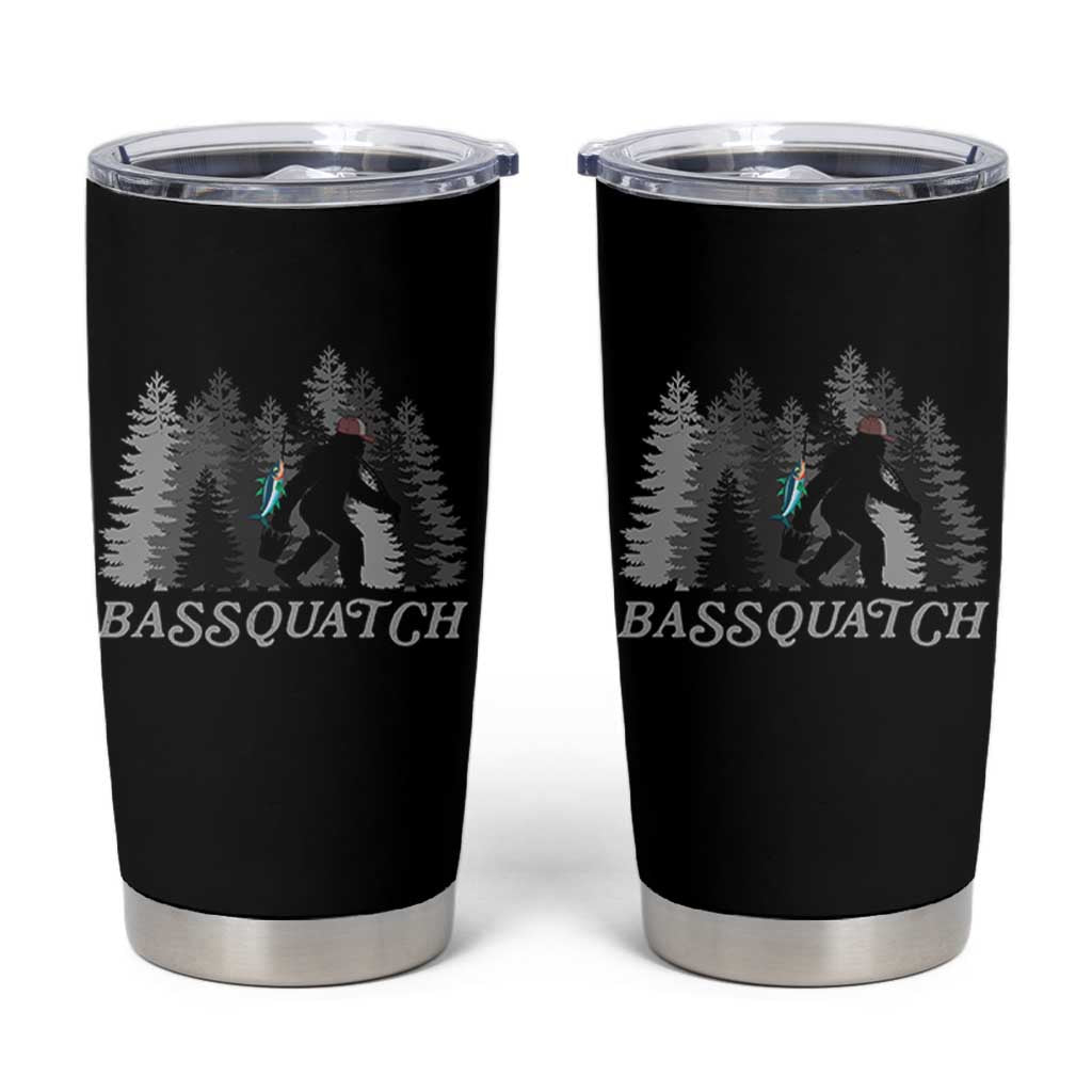 Funny Bigfoot Fishing Tumbler Cup Bassquatch Sasquatch In The Forest Yeti - Wonder Print Shop