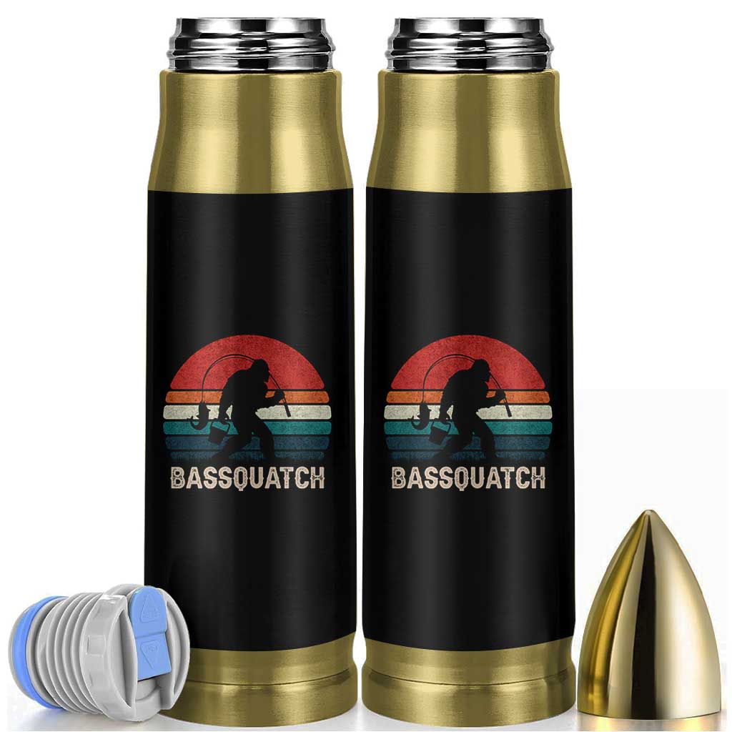 Retro Bigfoot Fishing Bullet Tumbler Funny Retro Sasquatch Bassquatch Fisherman - Wonder Print Shop