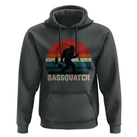 Retro Bigfoot Fishing Hoodie Funny Retro Sasquatch Bassquatch Fisherman - Wonder Print Shop