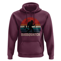 Retro Bigfoot Fishing Hoodie Funny Retro Sasquatch Bassquatch Fisherman - Wonder Print Shop