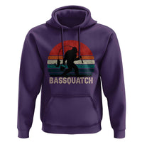 Retro Bigfoot Fishing Hoodie Funny Retro Sasquatch Bassquatch Fisherman - Wonder Print Shop