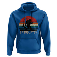 Retro Bigfoot Fishing Hoodie Funny Retro Sasquatch Bassquatch Fisherman - Wonder Print Shop