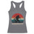 Retro Bigfoot Fishing Racerback Tank Top Funny Retro Sasquatch Bassquatch Fisherman - Wonder Print Shop