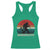 Retro Bigfoot Fishing Racerback Tank Top Funny Retro Sasquatch Bassquatch Fisherman - Wonder Print Shop