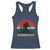 Retro Bigfoot Fishing Racerback Tank Top Funny Retro Sasquatch Bassquatch Fisherman - Wonder Print Shop