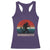 Retro Bigfoot Fishing Racerback Tank Top Funny Retro Sasquatch Bassquatch Fisherman - Wonder Print Shop
