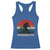 Retro Bigfoot Fishing Racerback Tank Top Funny Retro Sasquatch Bassquatch Fisherman - Wonder Print Shop