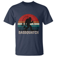 Retro Bigfoot Fishing T Shirt Funny Retro Sasquatch Bassquatch Fisherman - Wonder Print Shop