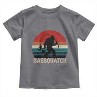 Retro Bigfoot Fishing Toddler T Shirt Funny Retro Sasquatch Bassquatch Fisherman - Wonder Print Shop