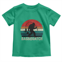 Retro Bigfoot Fishing Toddler T Shirt Funny Retro Sasquatch Bassquatch Fisherman - Wonder Print Shop