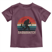 Retro Bigfoot Fishing Toddler T Shirt Funny Retro Sasquatch Bassquatch Fisherman - Wonder Print Shop