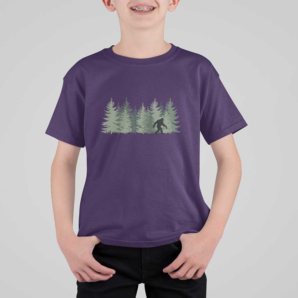 Bigfoot In The Forest Sasquatch Yeti T Shirt For Kid - Wonder Print Shop