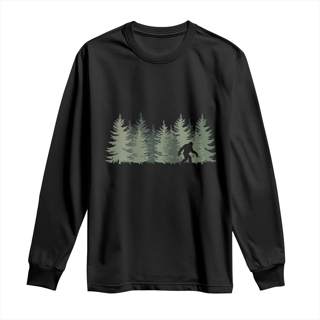 Bigfoot In The Forest Sasquatch Yeti Long Sleeve Shirt - Wonder Print Shop