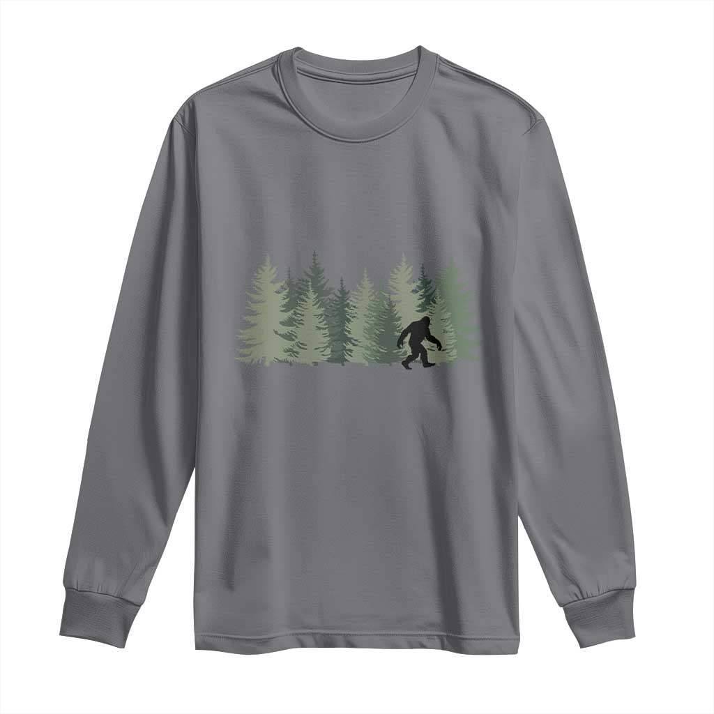 Bigfoot In The Forest Sasquatch Yeti Long Sleeve Shirt - Wonder Print Shop