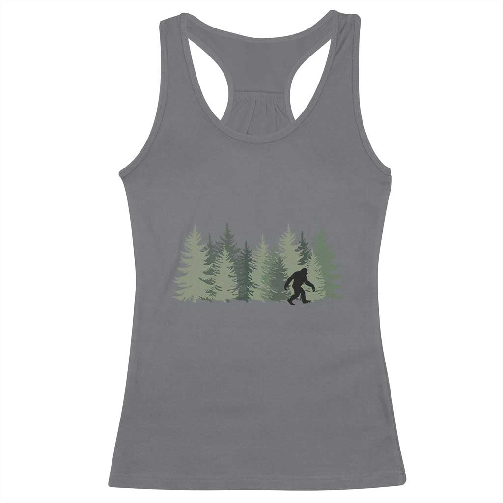 Bigfoot In The Forest Sasquatch Yeti Racerback Tank Top - Wonder Print Shop
