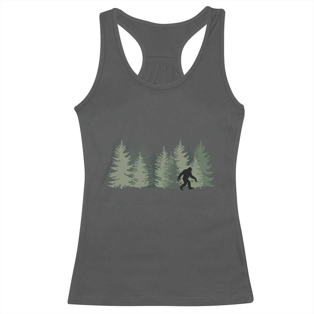 Bigfoot In The Forest Sasquatch Yeti Racerback Tank Top - Wonder Print Shop