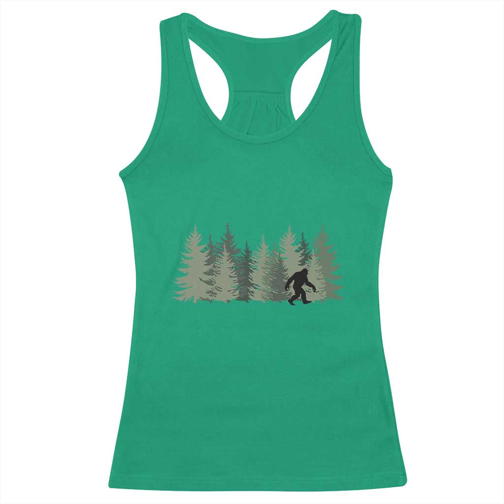 Bigfoot In The Forest Sasquatch Yeti Racerback Tank Top - Wonder Print Shop