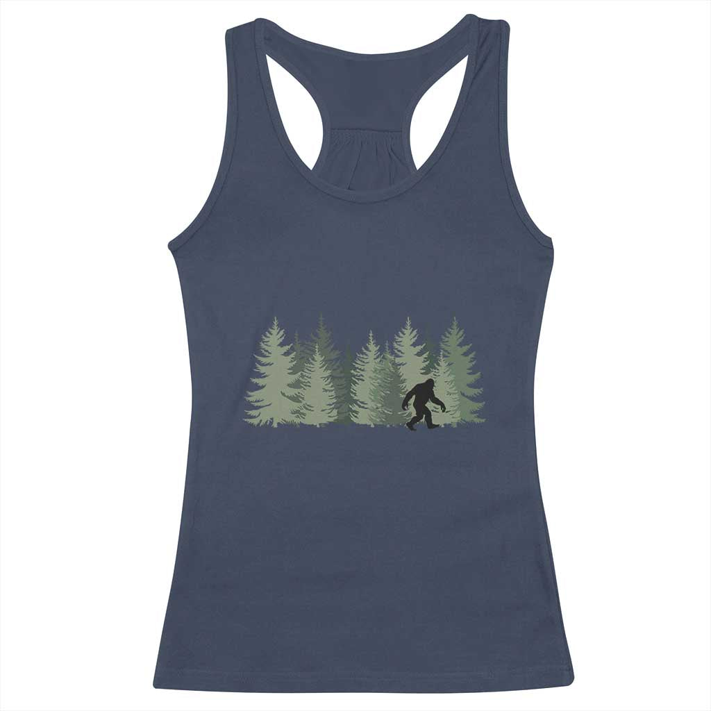 Bigfoot In The Forest Sasquatch Yeti Racerback Tank Top - Wonder Print Shop