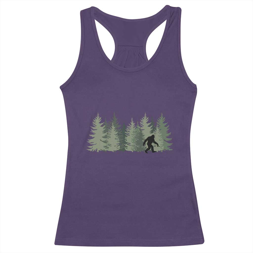 Bigfoot In The Forest Sasquatch Yeti Racerback Tank Top - Wonder Print Shop