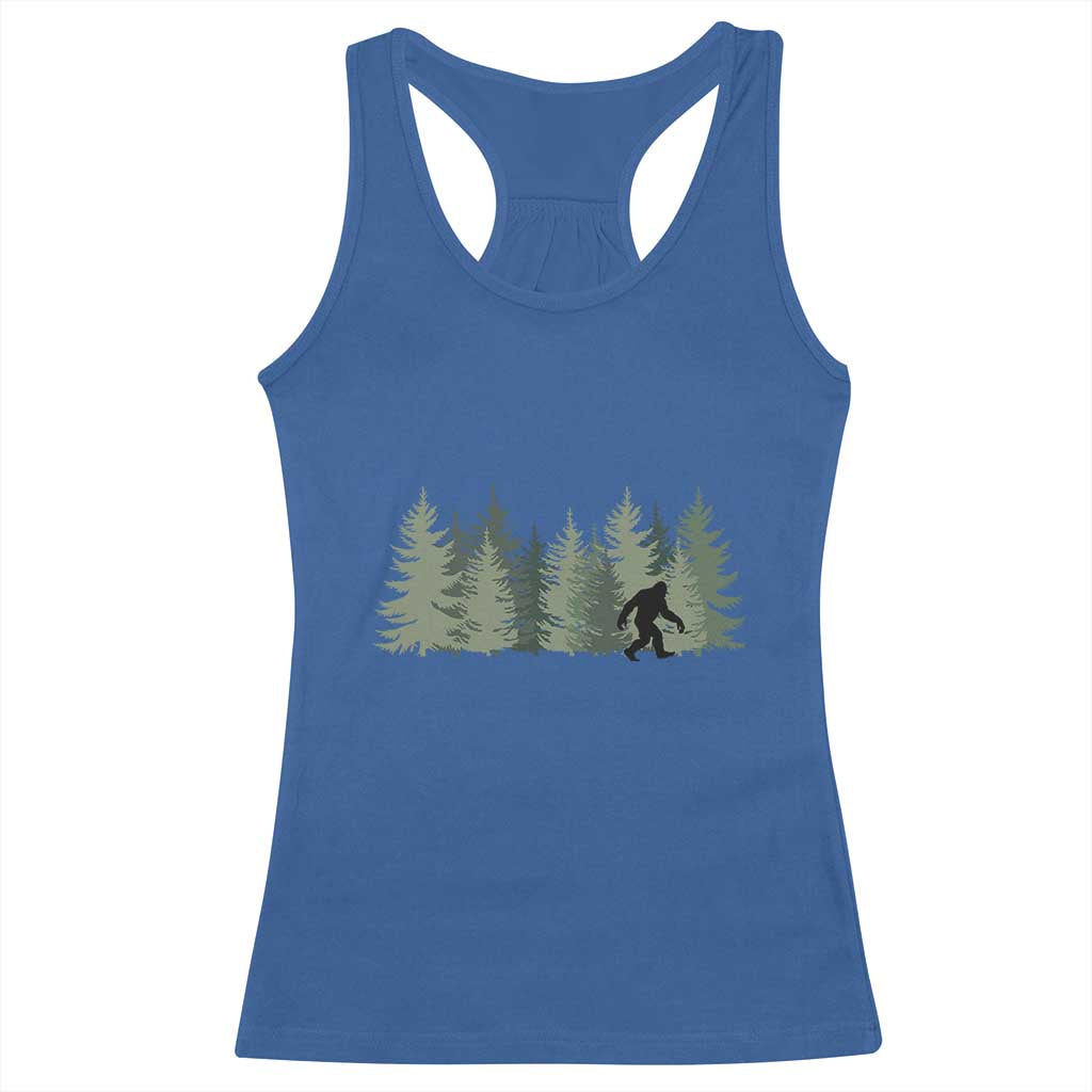 Bigfoot In The Forest Sasquatch Yeti Racerback Tank Top - Wonder Print Shop