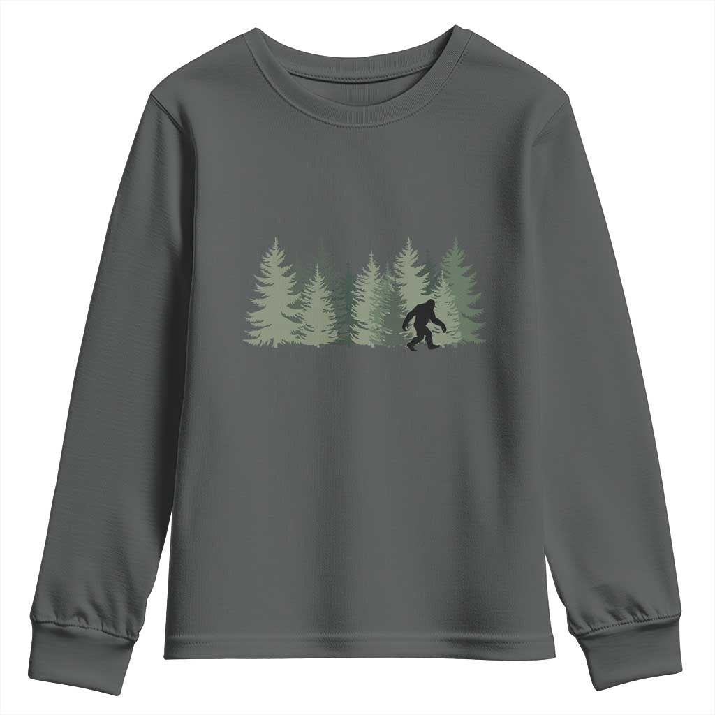 Bigfoot In The Forest Sasquatch Yeti Youth Sweatshirt - Wonder Print Shop