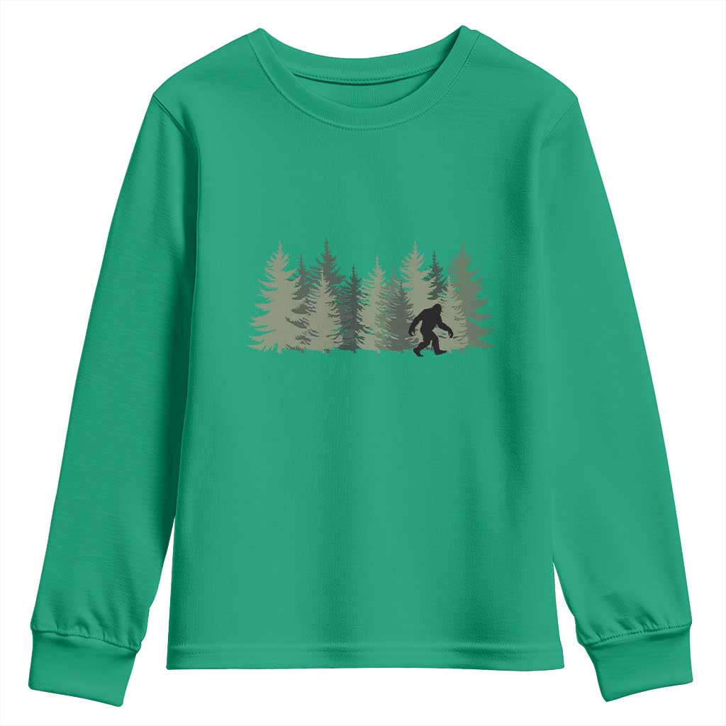 Bigfoot In The Forest Sasquatch Yeti Youth Sweatshirt - Wonder Print Shop