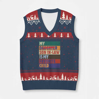 My Son In Law Is My Favorite Child V-Neck Knit Sweater Vest Funny Replaced Daughter - Wonder Print Shop