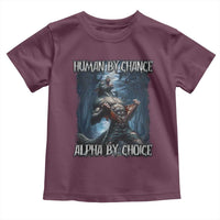 Human By Chance Alpha By Choice Wolf Toddler T Shirt Vintage 90s Style Wolf Sigma Emo Meme - Wonder Print Shop