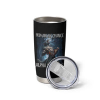 Human By Chance Alpha By Choice Wolf Tumbler Cup Vintage 90s Style Wolf Sigma Emo Meme - Wonder Print Shop