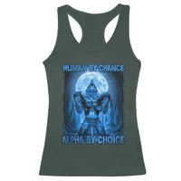 Funny Human By Chance Alpha By Choice Racerback Tank Top Vintage 90s Alpha Wolf
