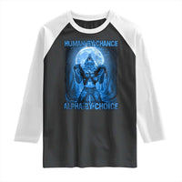 Funny Human By Chance Alpha By Choice Raglan Shirt Vintage 90s Alpha Wolf