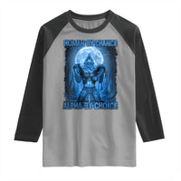 Funny Human By Chance Alpha By Choice Raglan Shirt Vintage 90s Alpha Wolf