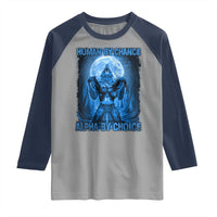 Funny Human By Chance Alpha By Choice Raglan Shirt Vintage 90s Alpha Wolf