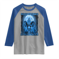 Funny Human By Chance Alpha By Choice Raglan Shirt Vintage 90s Alpha Wolf