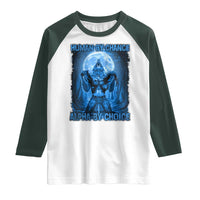 Funny Human By Chance Alpha By Choice Raglan Shirt Vintage 90s Alpha Wolf