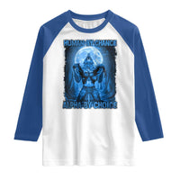 Funny Human By Chance Alpha By Choice Raglan Shirt Vintage 90s Alpha Wolf