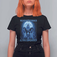 Funny Human By Chance Alpha By Choice T Shirt For Women Vintage 90s Alpha Wolf - Wonder Print Shop