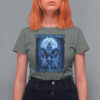 Funny Human By Chance Alpha By Choice T Shirt For Women Vintage 90s Alpha Wolf - Wonder Print Shop