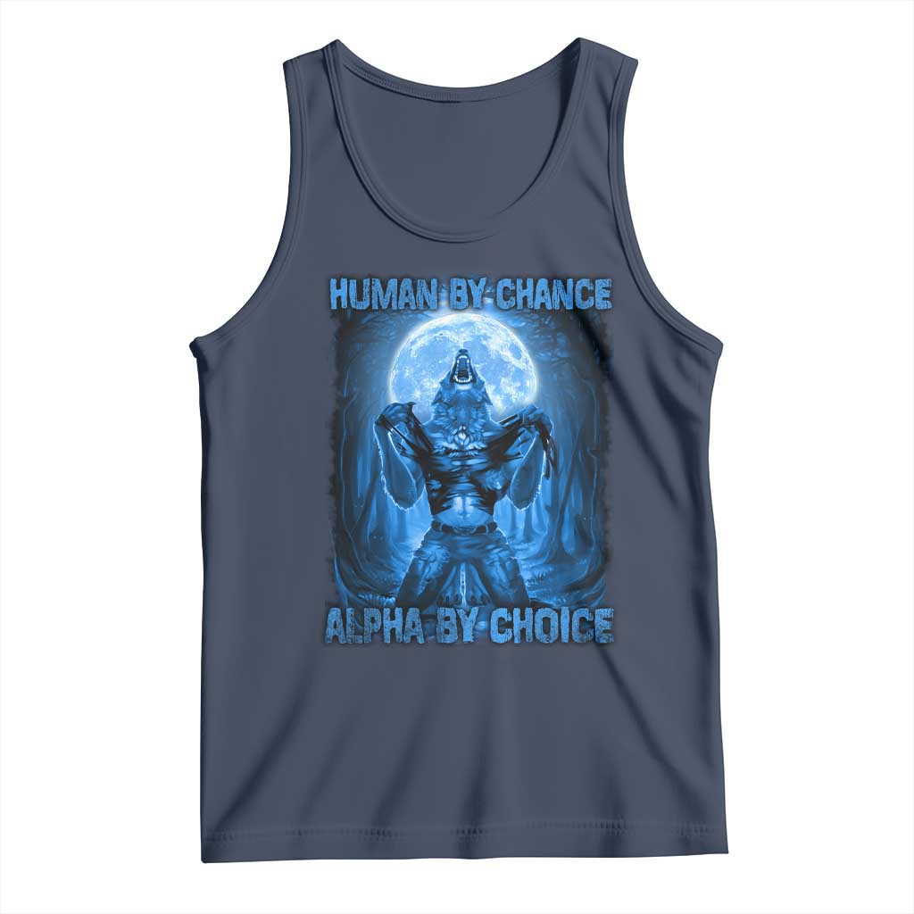Funny Human By Chance Alpha By Choice Tank Top Vintage 90s Alpha Wolf