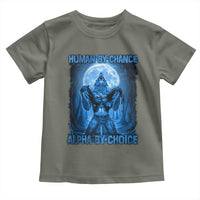 Funny Human By Chance Alpha By Choice Toddler T Shirt Vintage 90s Alpha Wolf