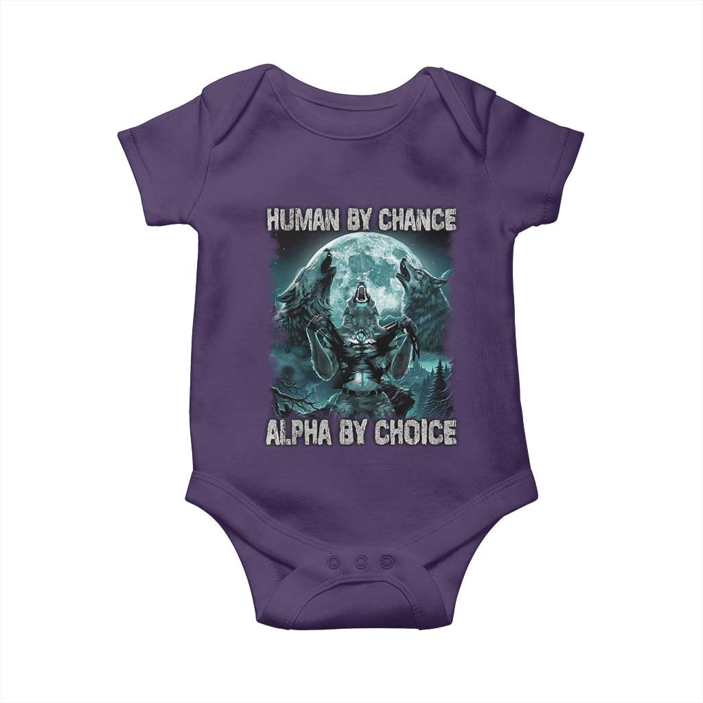 Funny Human By Chance Alpha By Choice Baby Onesie Alpha Wolf